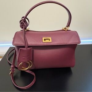 Rodeo Handbag Mini in Dark Burgundy and Gold Hardware